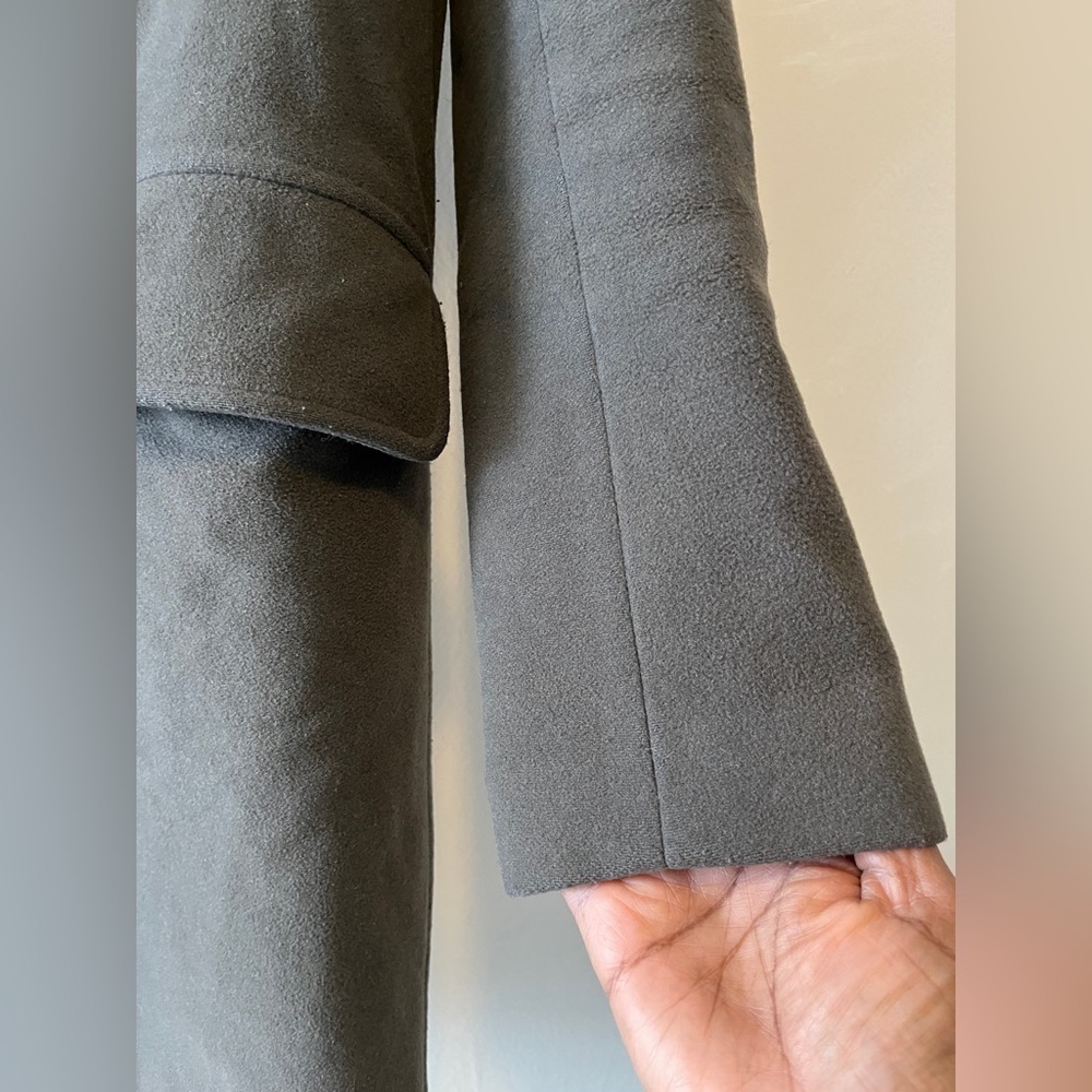 M0851 WOOL DUFFEL HOODED COAT SIZE 2 Gray/ Green Made In Canada - Picture 5 of 16